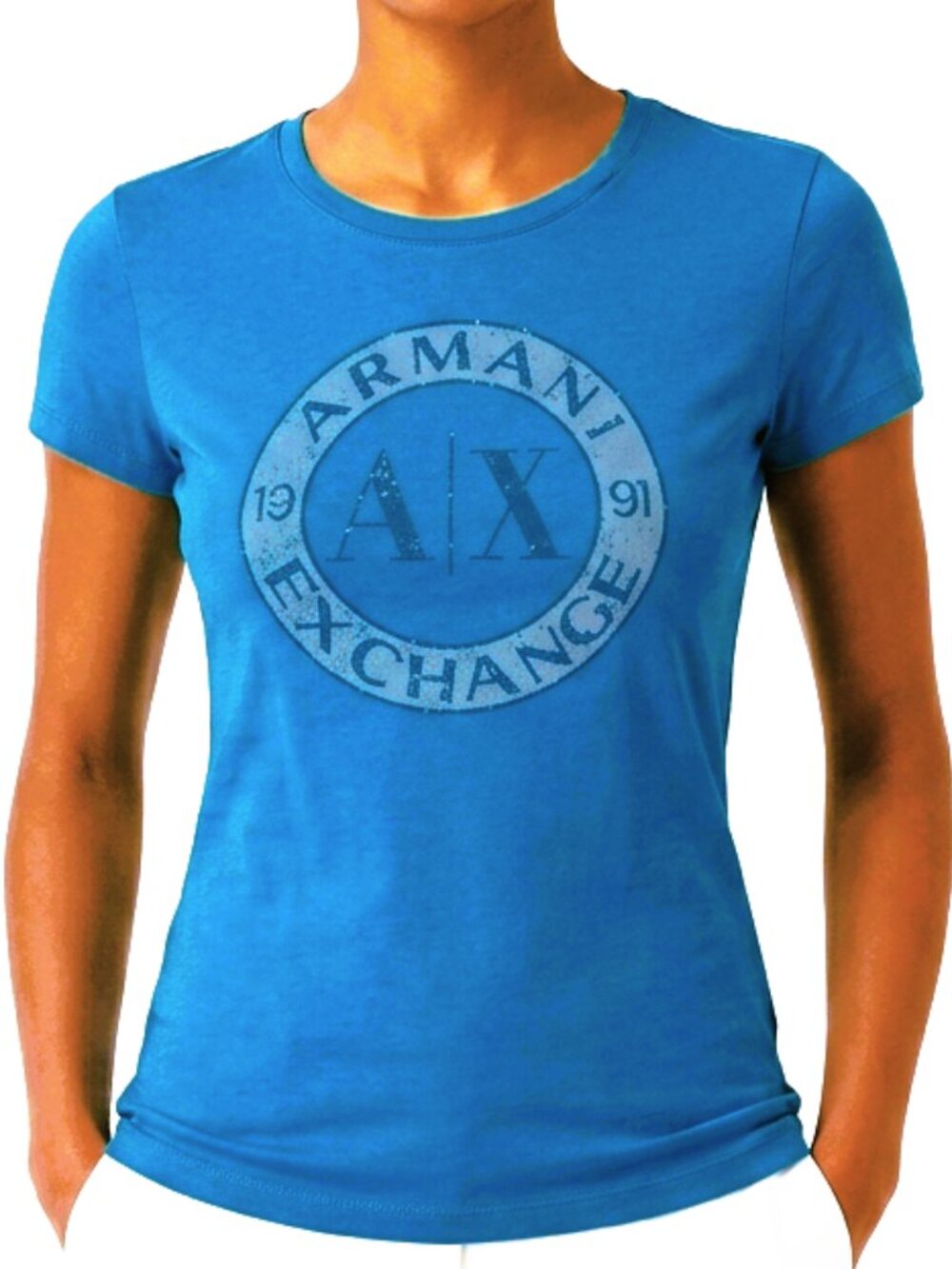 Armani Authentic Turquoise Blue Top Size M